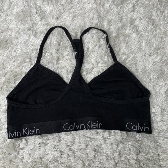 Calvin Klein Black Racerback Cotton Bra Bralette Logo ? Sz XS
W1-7 - Picture 2 of 5